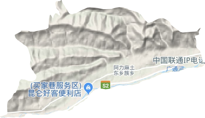 阿力麻土东乡族乡地形地图