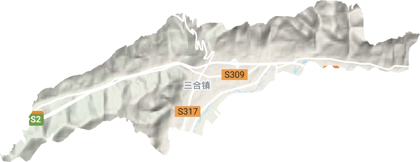 三合镇地形地图
