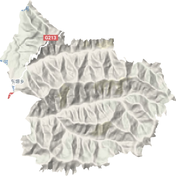东塬乡地形地图