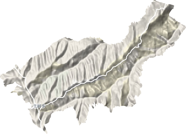 北岭乡地形地图
