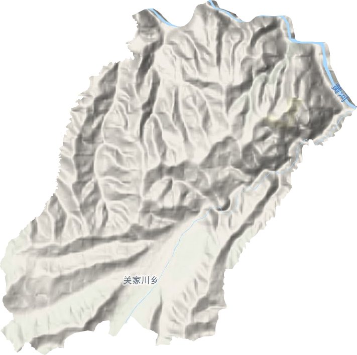 关家川乡地形地图