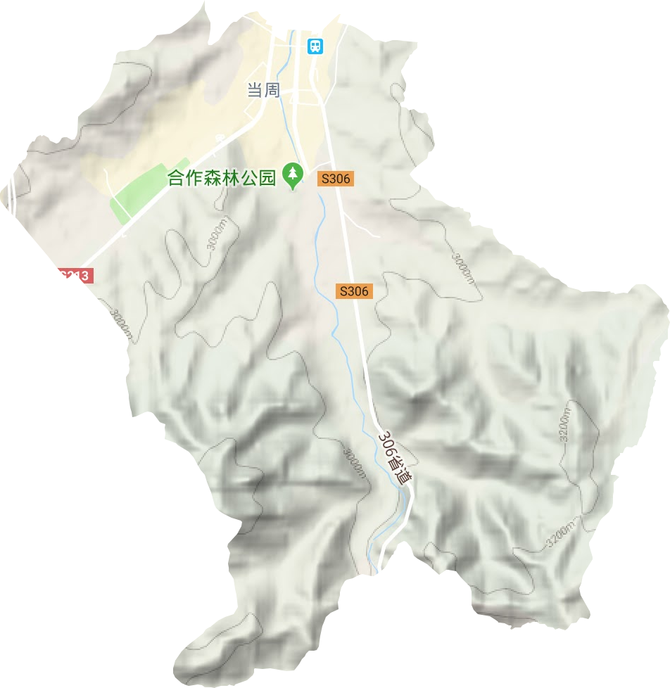 当周街道地形地图