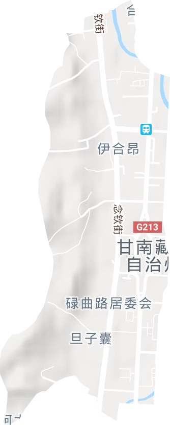 伊合昂街道地形地图