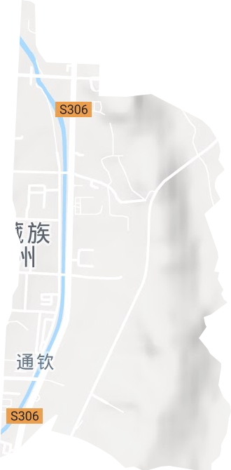 通钦街道地形地图