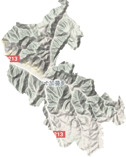 卡加曼乡地形地图