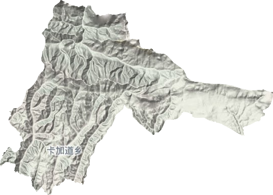 卡加道乡地形地图