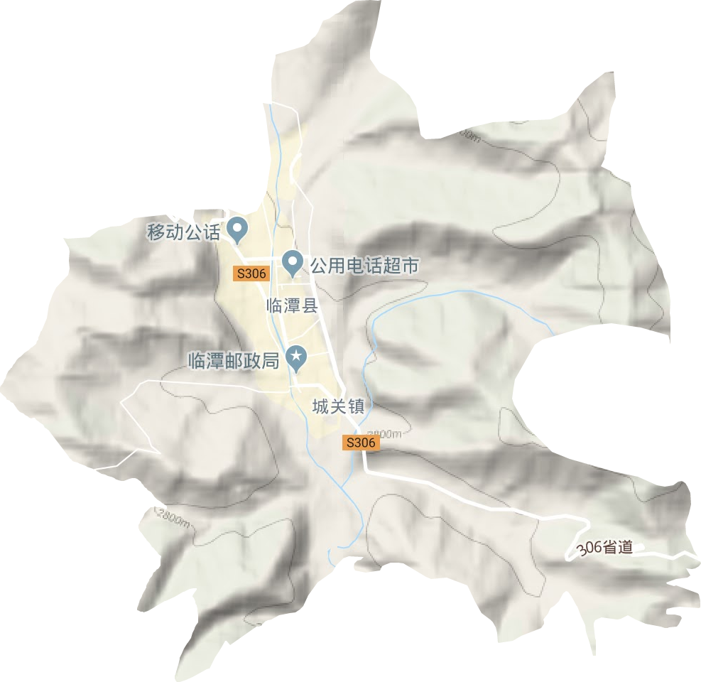 城关镇地形地图