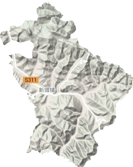 新城镇地形地图