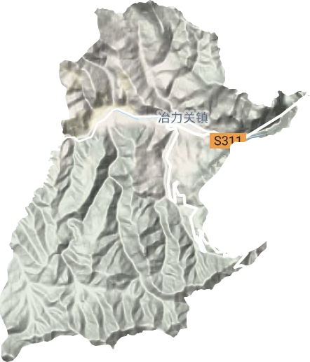 冶力关镇地形地图