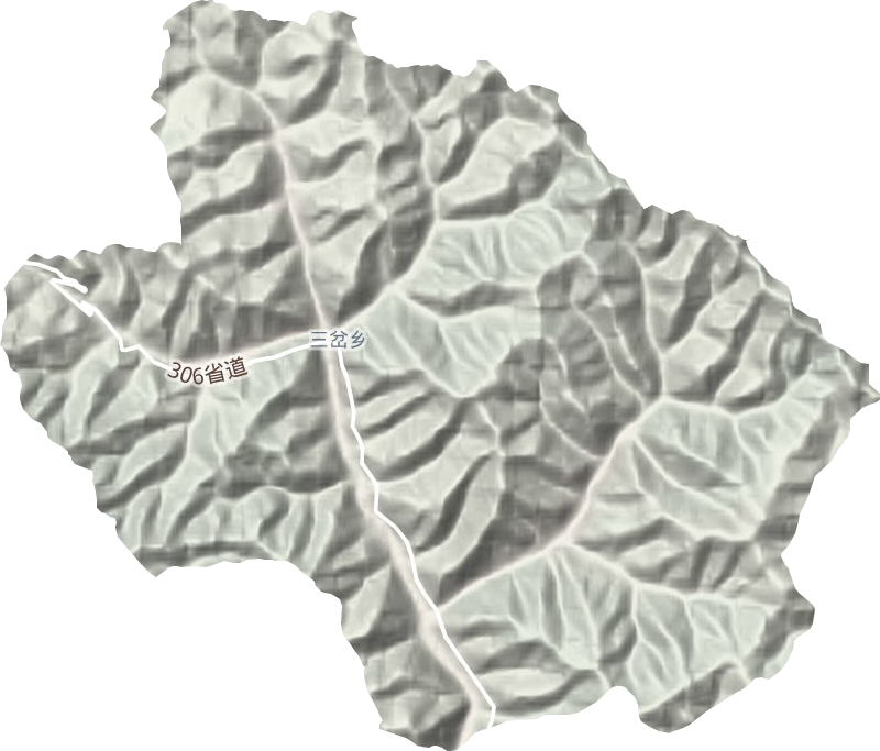 三岔乡地形地图
