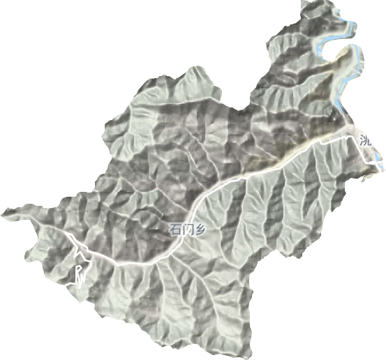 石门乡地形地图