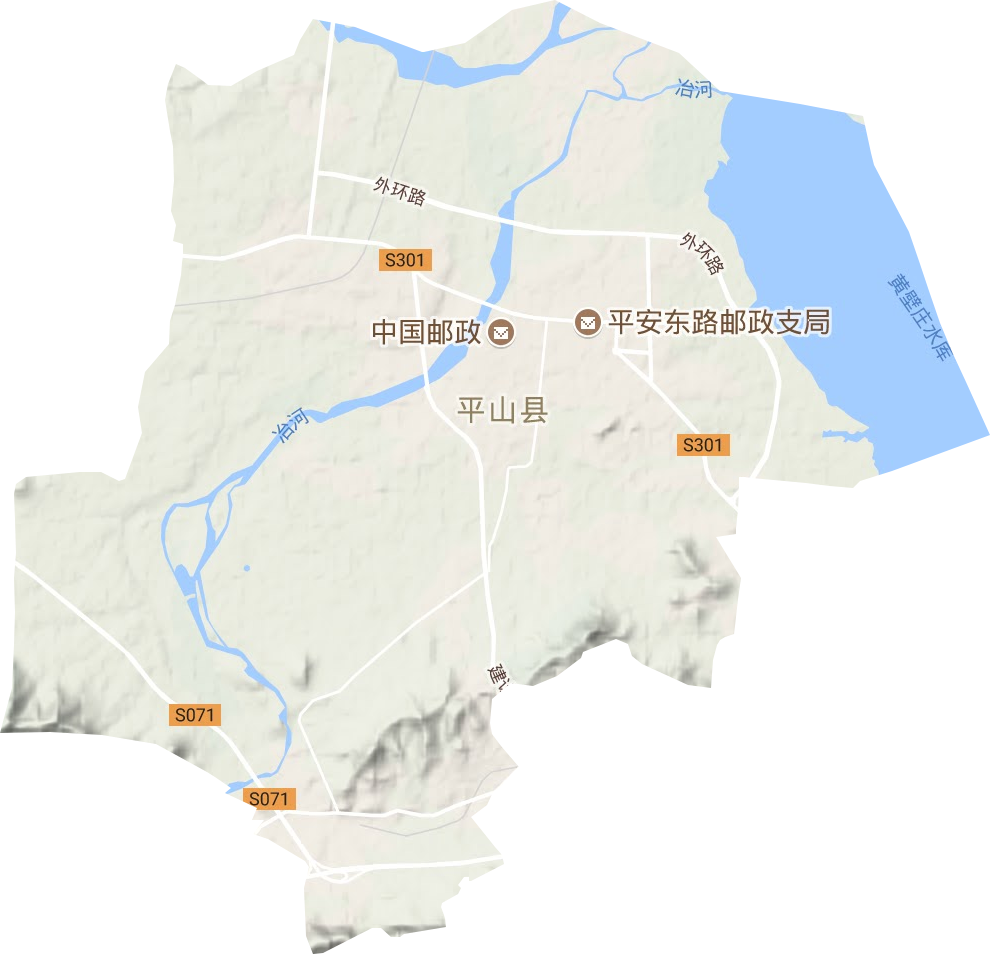平山镇地形地图
