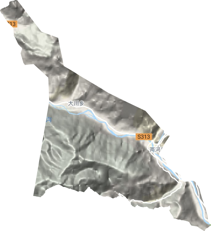大川镇地形地图