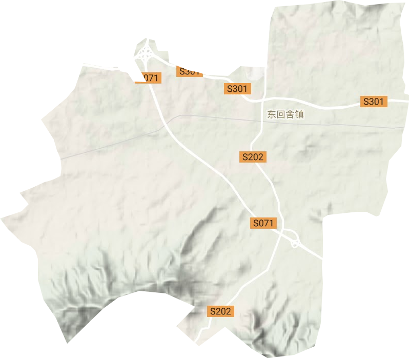 东回舍镇地形地图