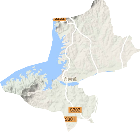 岗南镇地形地图