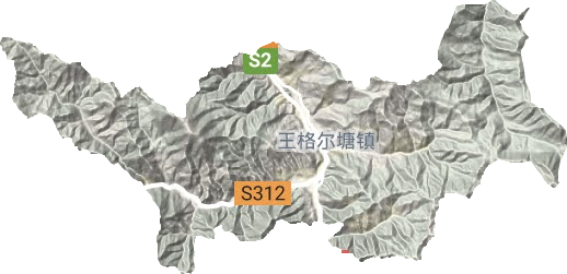 王格尔塘镇地形地图
