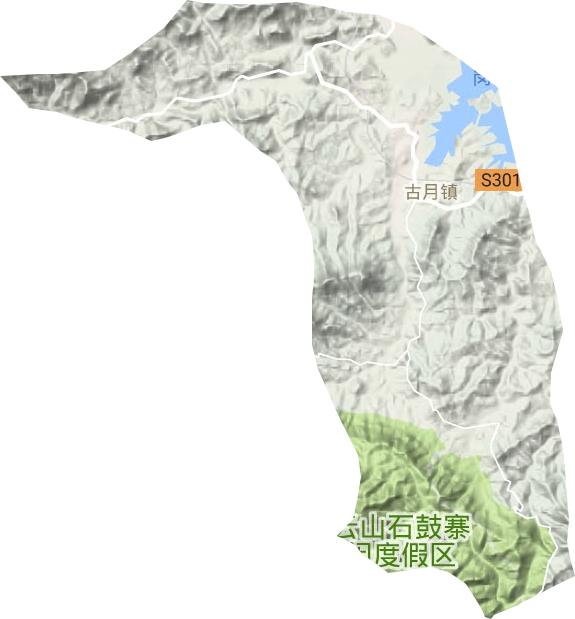 古月镇地形地图