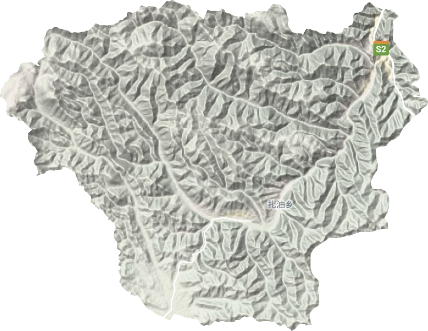 扎油乡地形地图