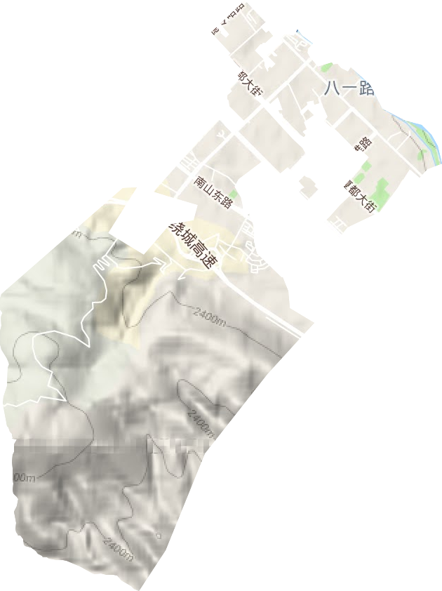 八一路街道地形地图