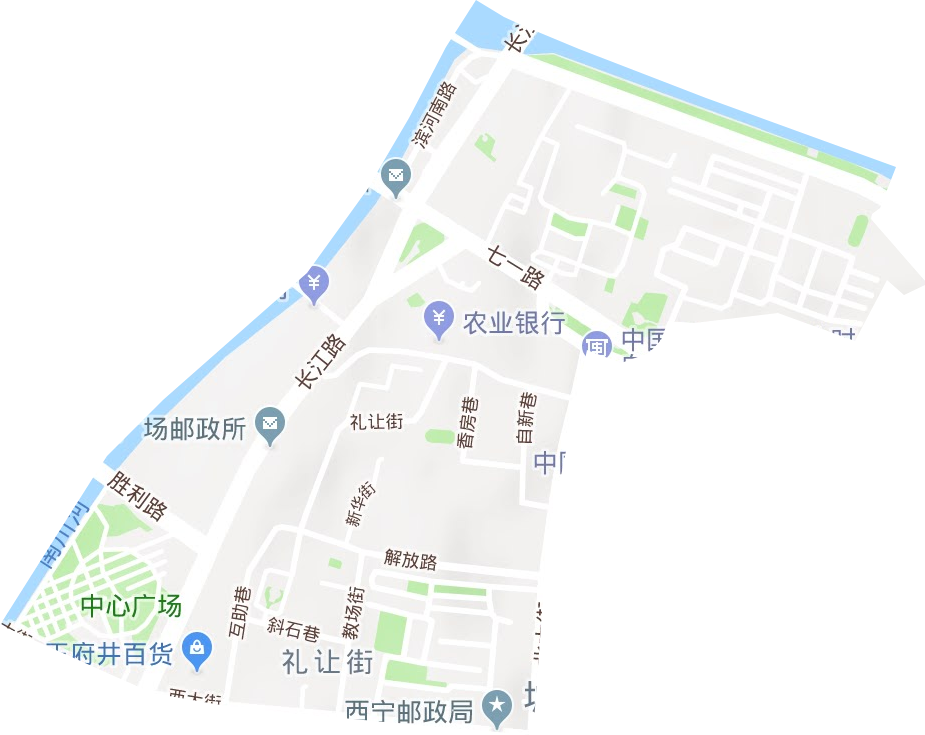 礼让街街道地形地图