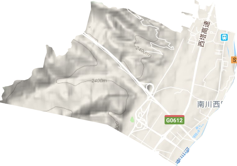 南川西路街道地形地图