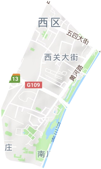 西关大街街道地形地图