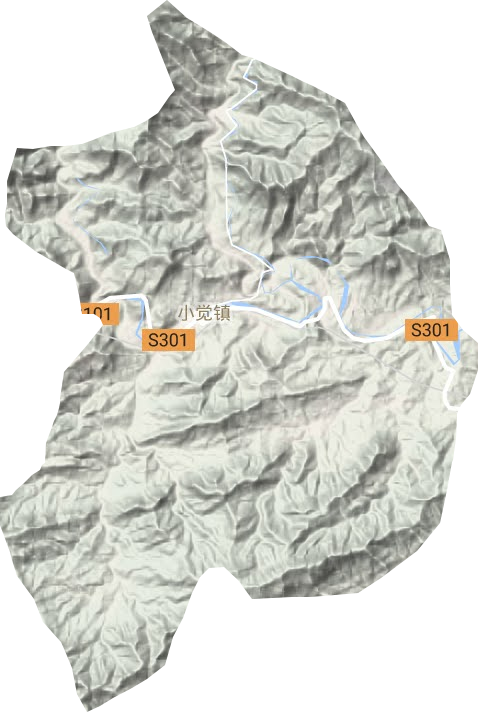 小觉镇地形地图