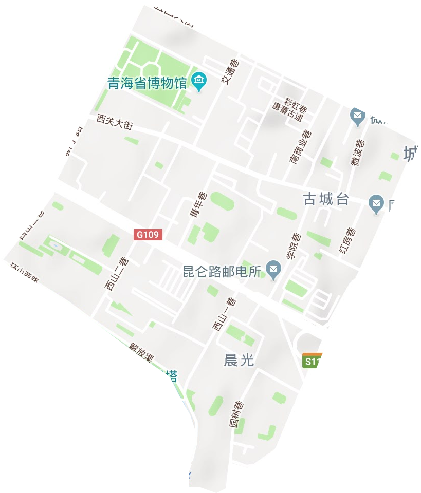 古城台街道地形地图