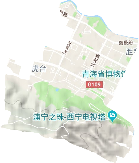 虎台街道地形地图