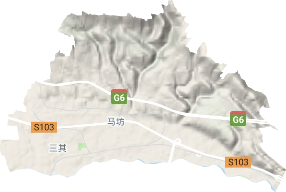 马坊街道地形地图