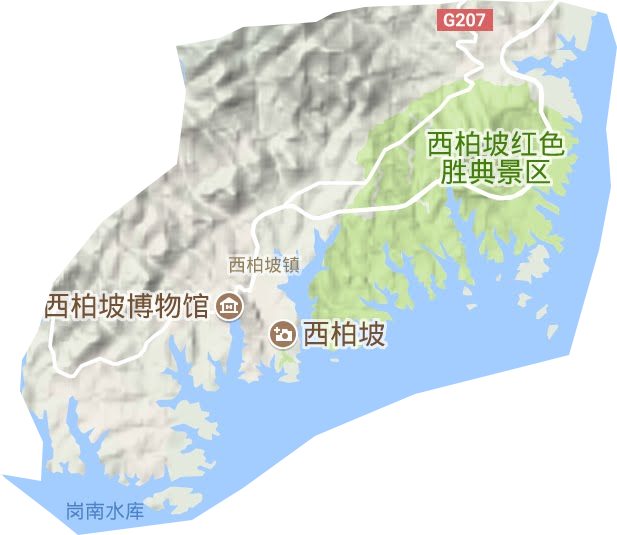 西柏坡镇地形地图