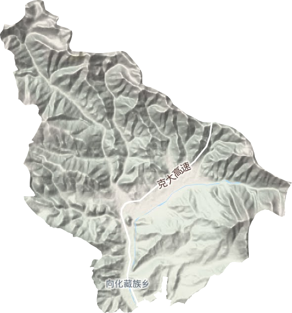 向化藏族乡地形地图
