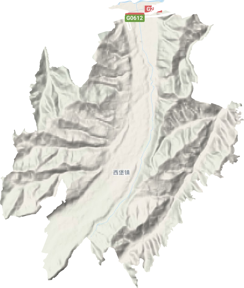 西堡镇地形地图