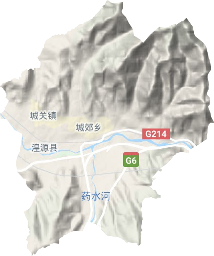 城关镇地形地图