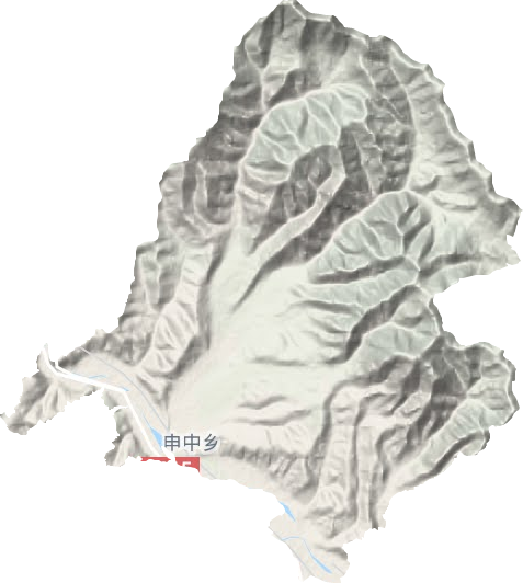 申中乡地形地图