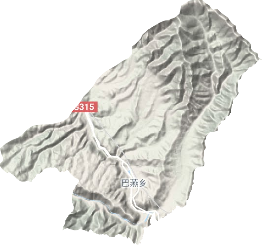 巴燕乡地形地图
