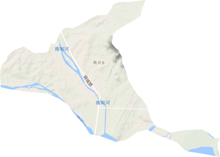 两河乡地形地图