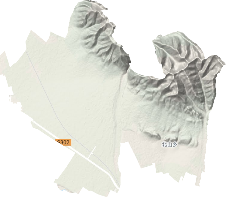 北山乡地形地图