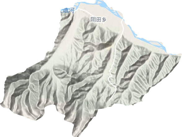 阴田乡地形地图