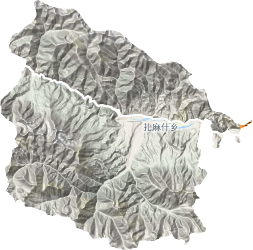 扎麻什乡地形地图