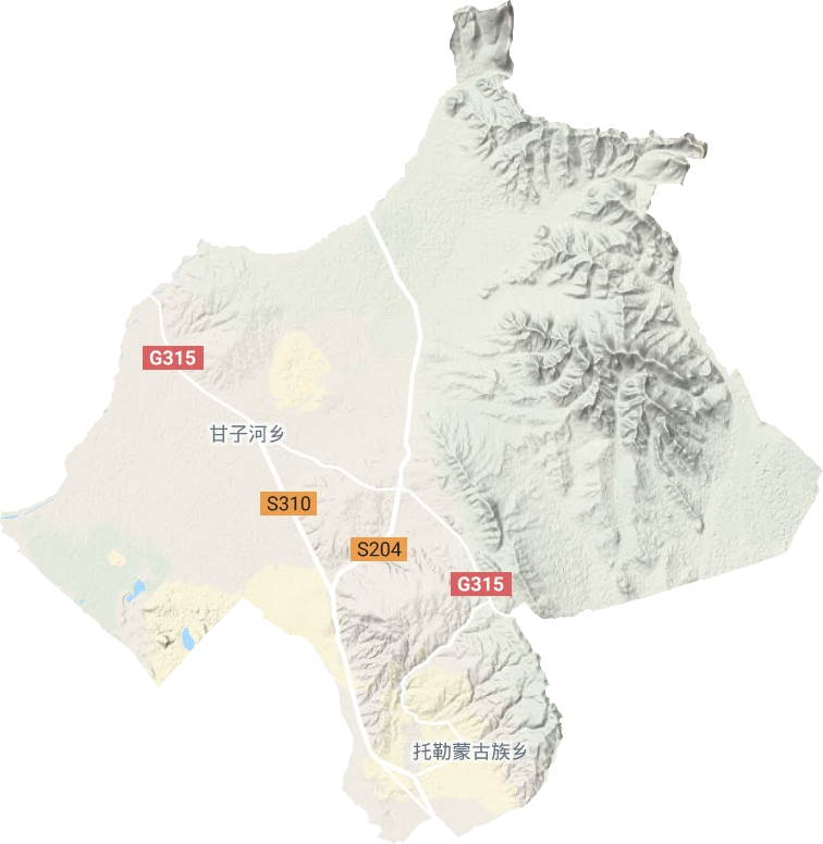 甘子河乡地形地图