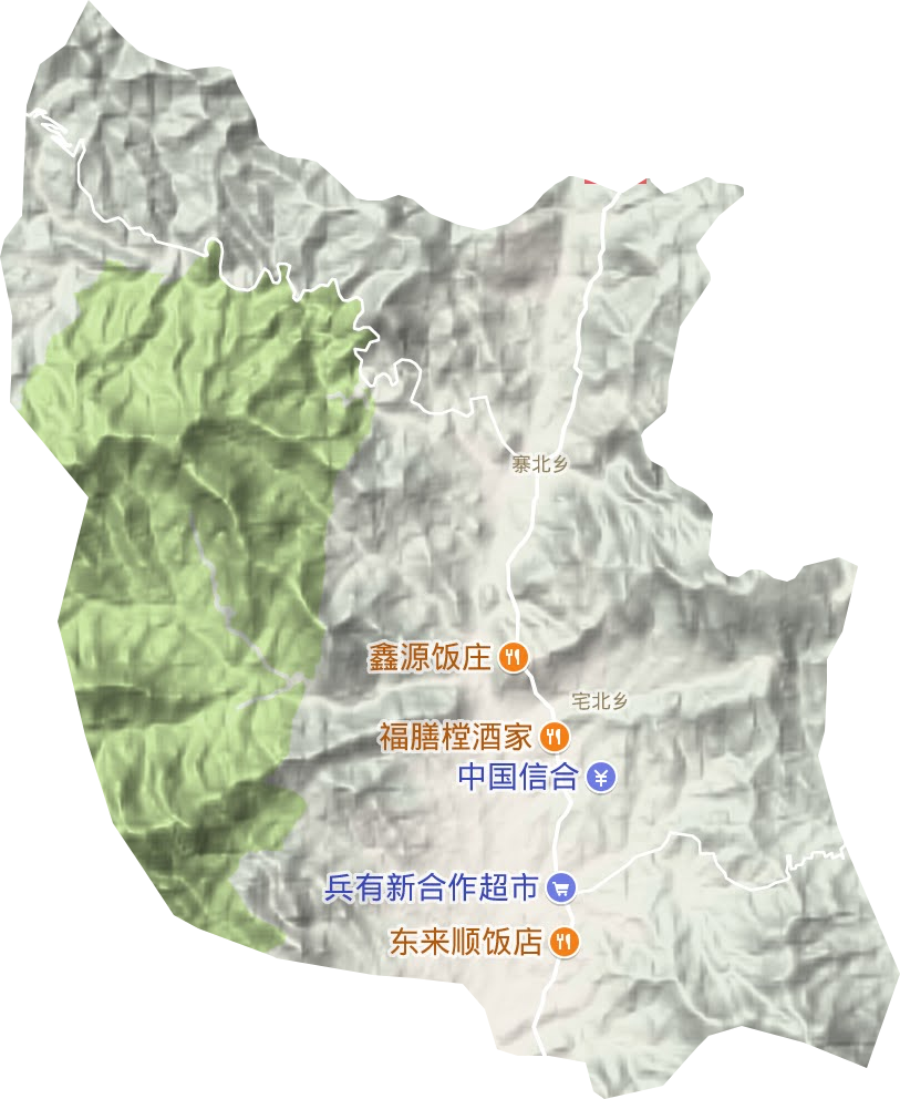 宅北乡地形地图
