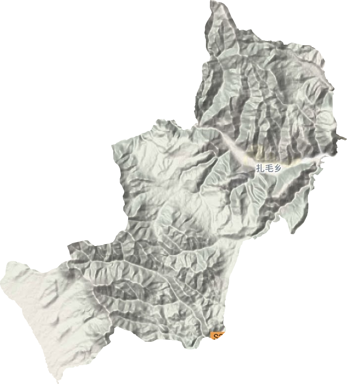 扎毛乡地形地图