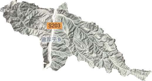 曲库乎乡地形地图