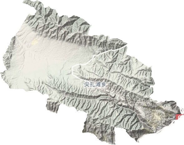 尖扎滩乡地形地图