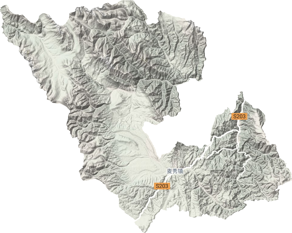 麦秀镇地形地图