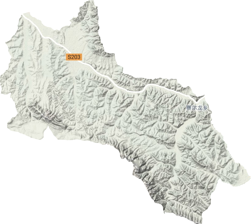 赛尔龙乡地形地图