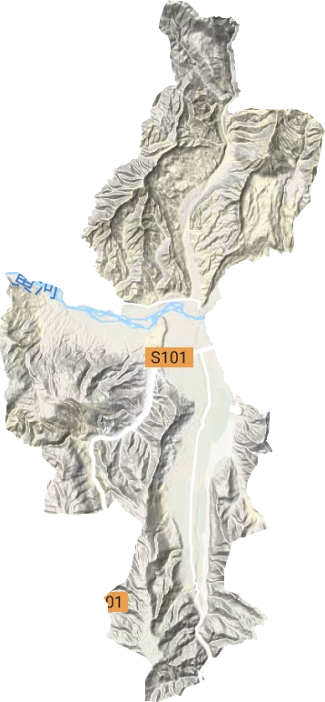 河西镇地形地图