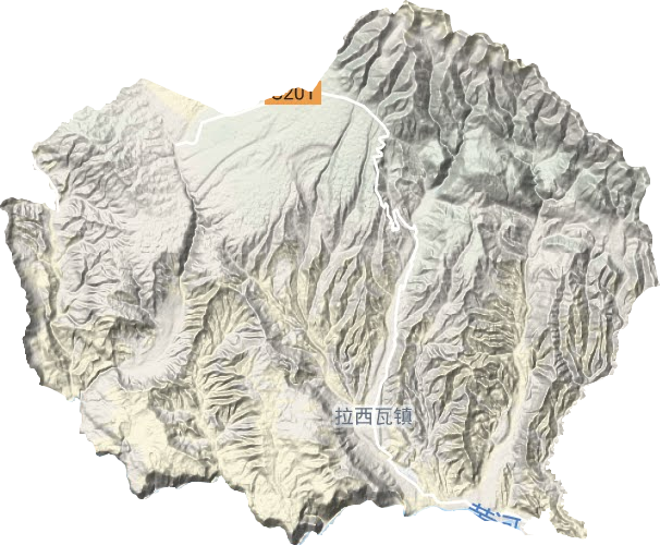 拉西瓦镇地形地图