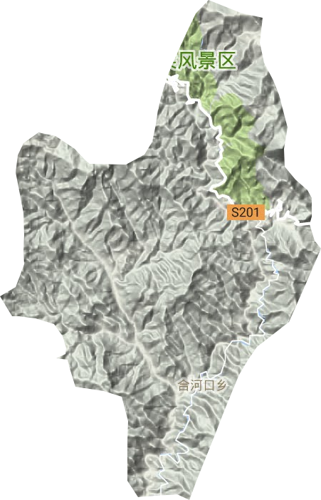 合河口乡地形地图